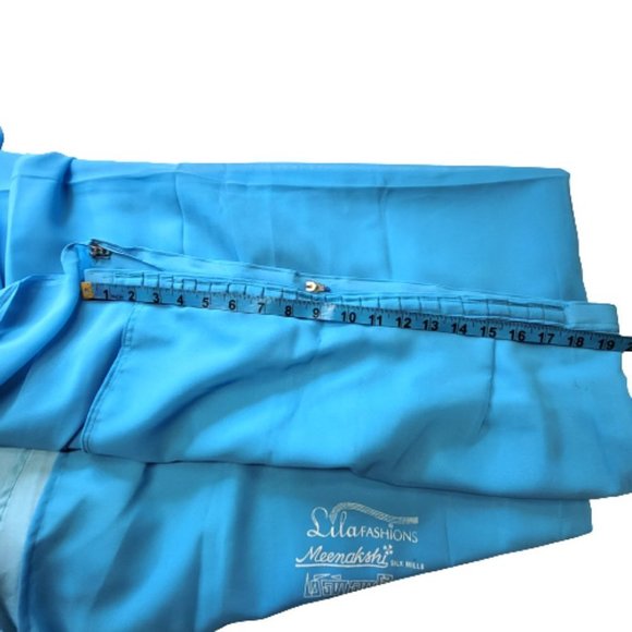 Blue Saree PRE-PLEATED Saree Pre Stitched Adjustable Waist  Ready to Wear  NEW! - Picture 5 of 9